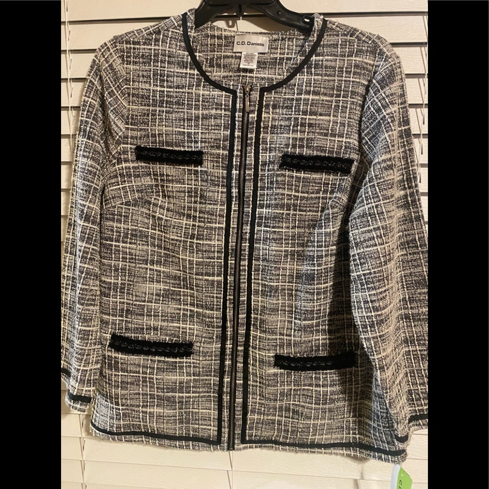 C.D Daniels Plus Size Tweed Jacket